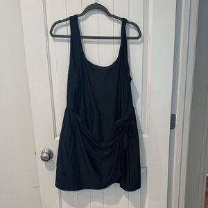 Black Old Navy Matte tie swim dress